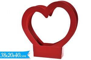 BUSTA CUORE PORTAFIORI 38X40X20 ROSSO