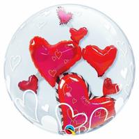 PALLONE BUBBLE CM64 CON CUORI ROSSI